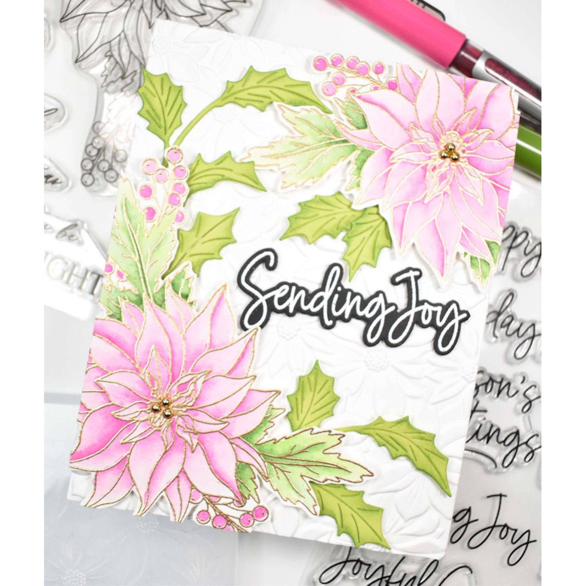 Simon Says Clear Stamp Poinsettia Swag 3140ssc Festive Fun Christmas Card | color-code:ALT0
4