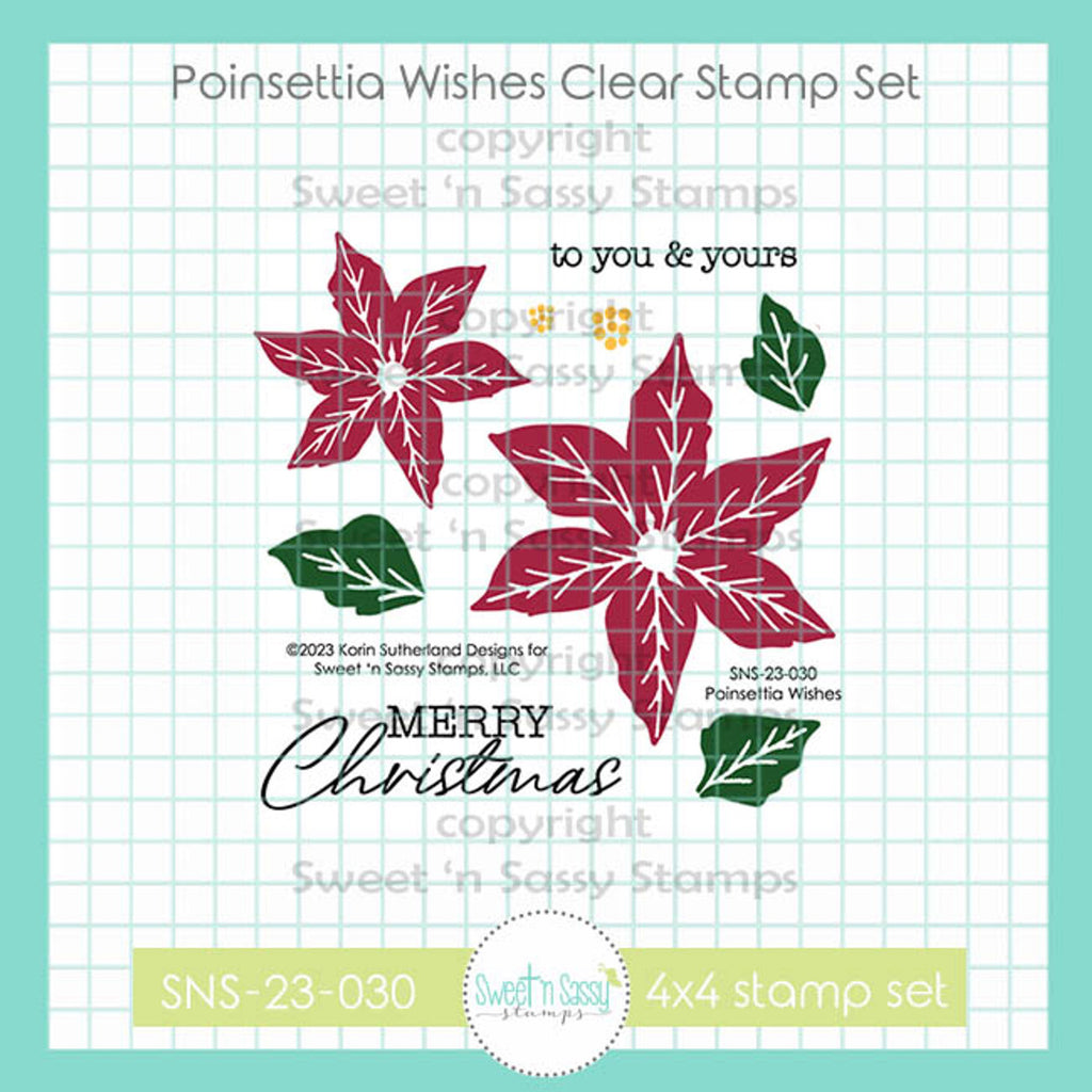 Sweet 'N Sassy Poinsettia Wishes Clear Stamps sns-23-030