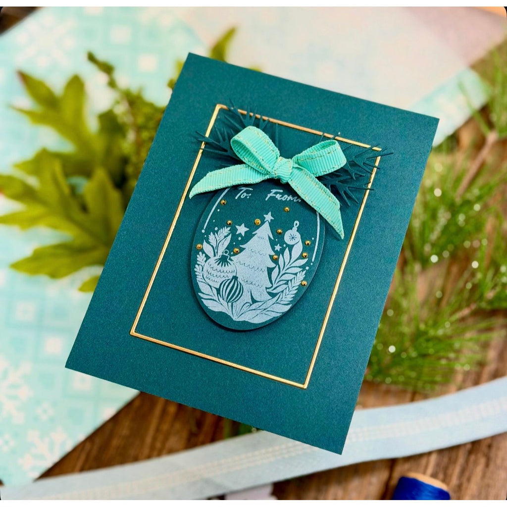 Simon Says Stamp Pointy Pine Sprigs Wafer Dies s1094 DieCember Christmas Card