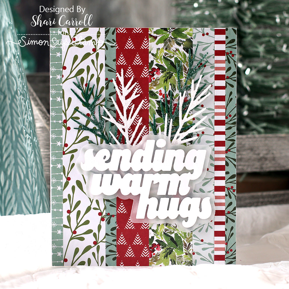 Simon Says Stamp Pointy Pine Sprigs Wafer Dies s1094 DieCember Christmas Card