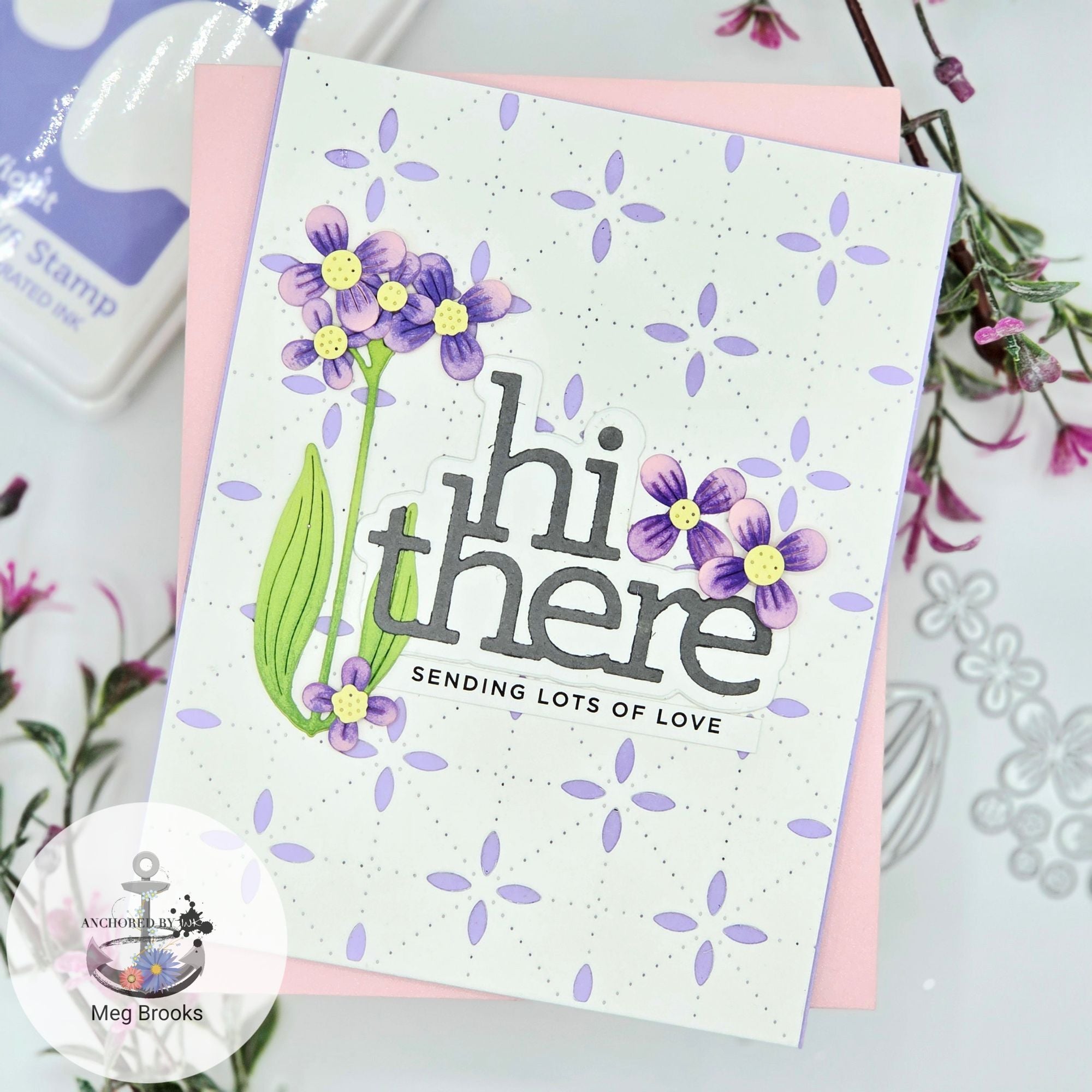 Simon Says Stamp Poised Primula Wafer Dies s992 You Are My Favorite Hi There Card