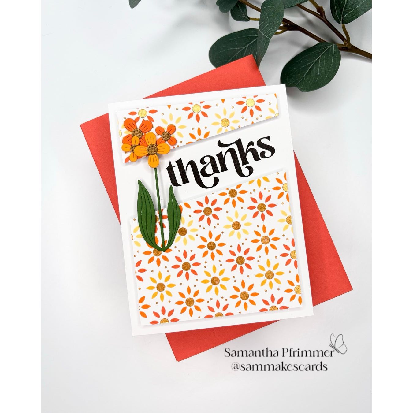 Simon Says Stamp Poised Primula Wafer Dies s992 You Are My Favorite Thanks Card