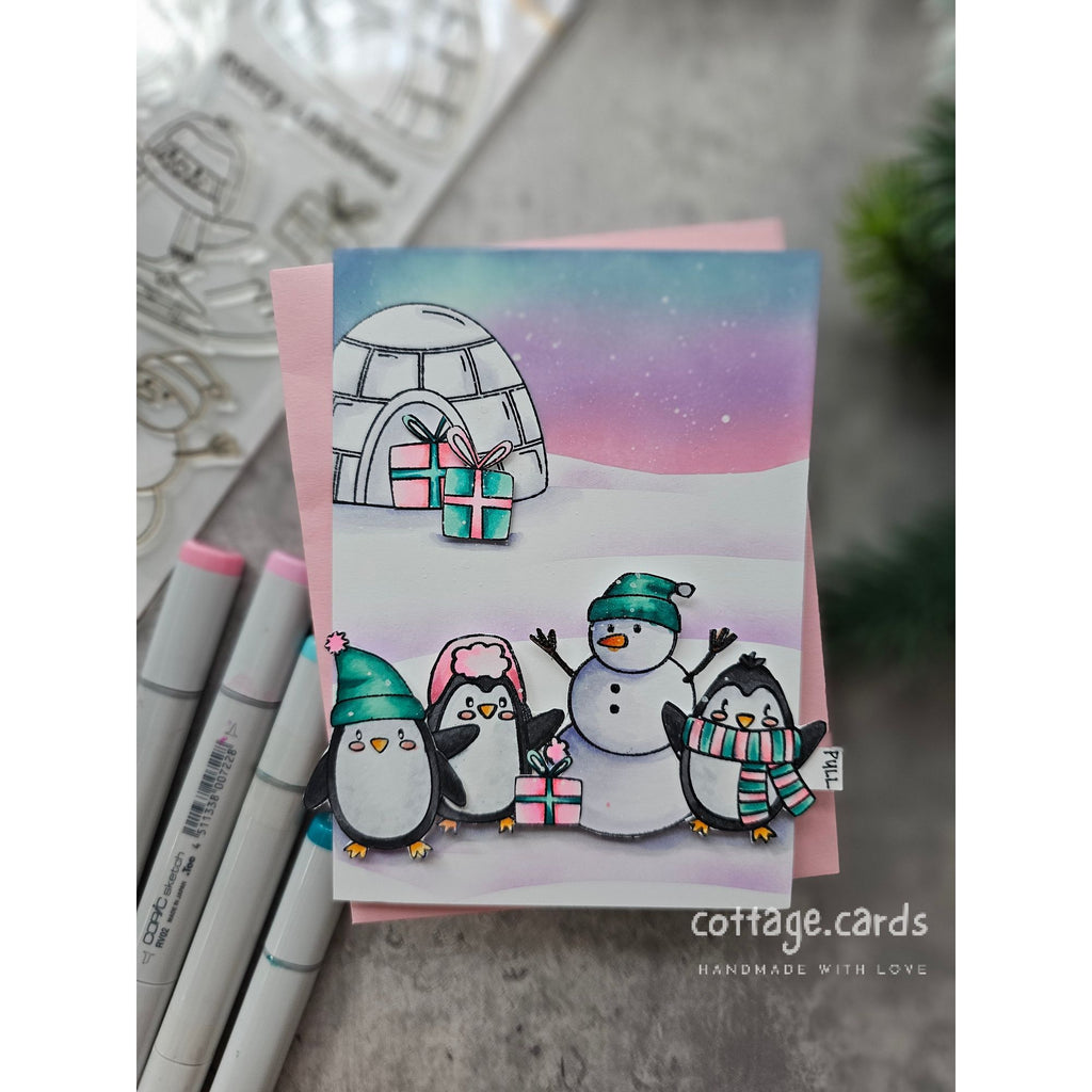 Simon Says Stamps and Dies Polar Christmas set870pc Sweet Wishes Holiday Card