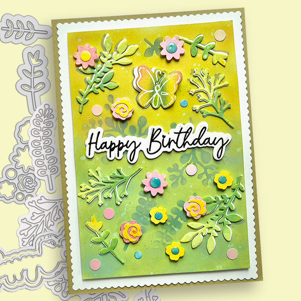 Polkadoodles All Occasion Balloon Greeting and Number Dies pd8879 happy birthday