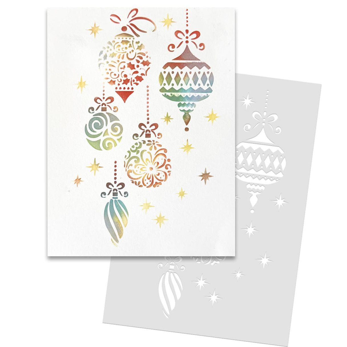 Polkadoodles Beautiful Baubles Emboss-Ink Stencil pd9049 ornament