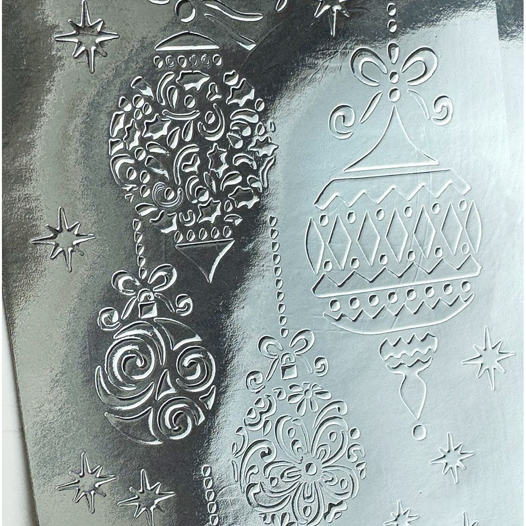 Polkadoodles Beautiful Baubles Emboss-Ink Stencil pd9049 silver