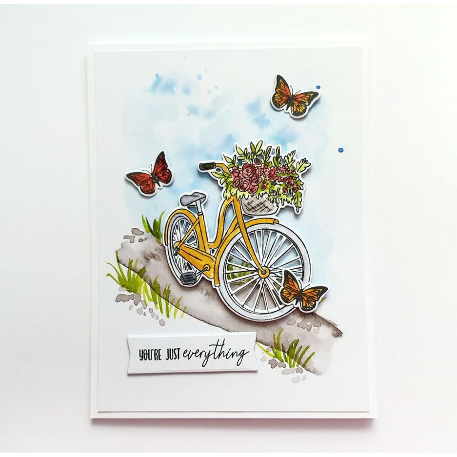 Polkadoodles Birds and Butterflies Clear Stamps pd8933 bikes