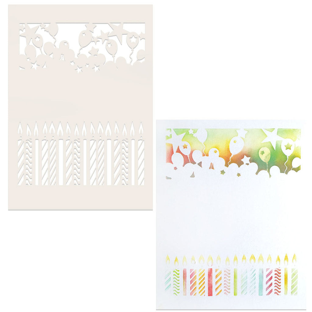 Polkadoodles Birthday Candles 6x8 Stencil pd9137 color