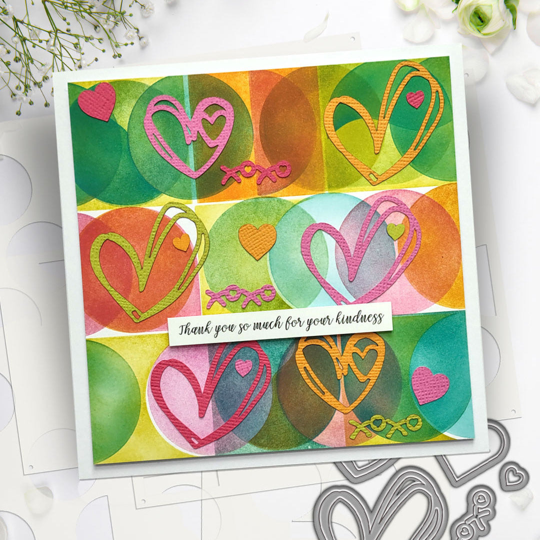 Polkadoodles Boho Circles Layering Emboss-Ink Stencil Set pd9091 kindness