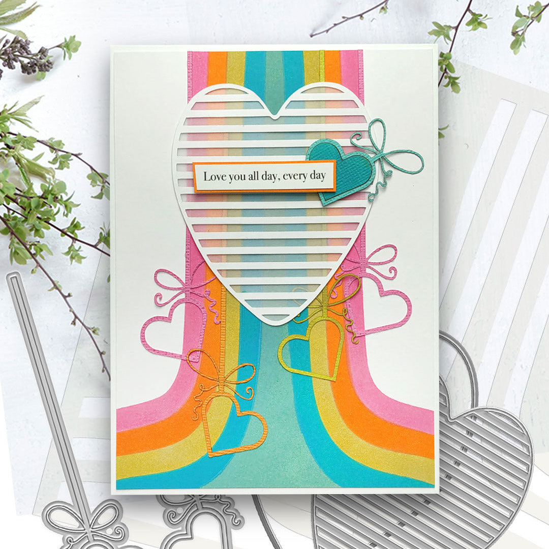 Polkadoodles Boho Nomad Stripe Emboss-Ink Layering Stencil Set pd9092 love you