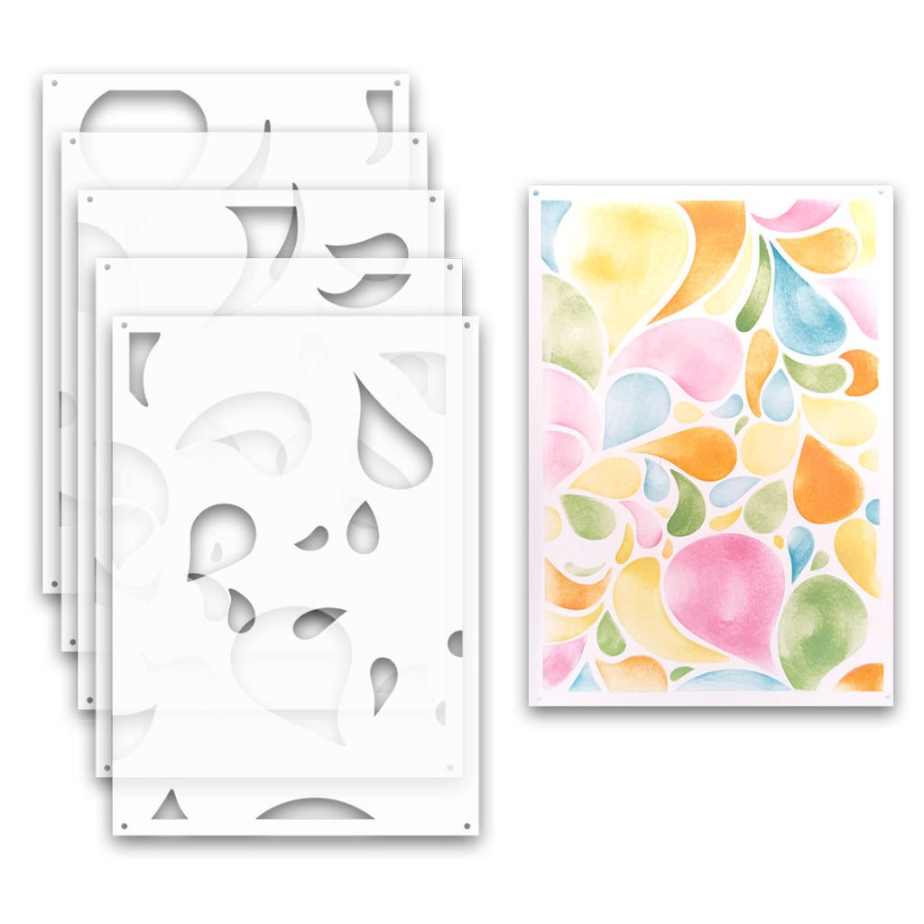 Polkadoodles Boho Petals Layering Emboss-Ink Stencil Set pd9090