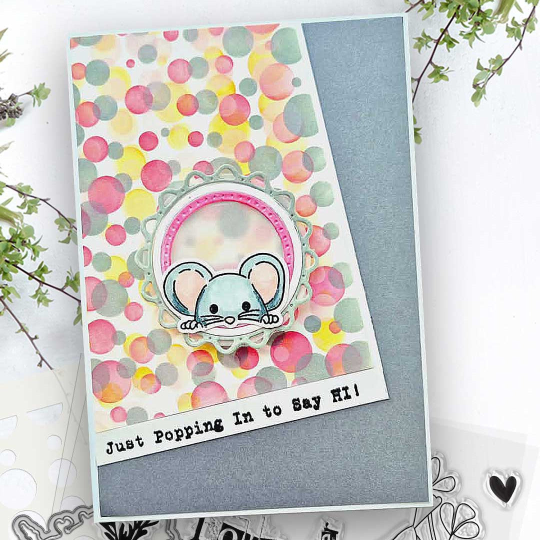 Polkadoodles Bubbleicious Emboss-Ink Stencil pd9094 Hi mouse