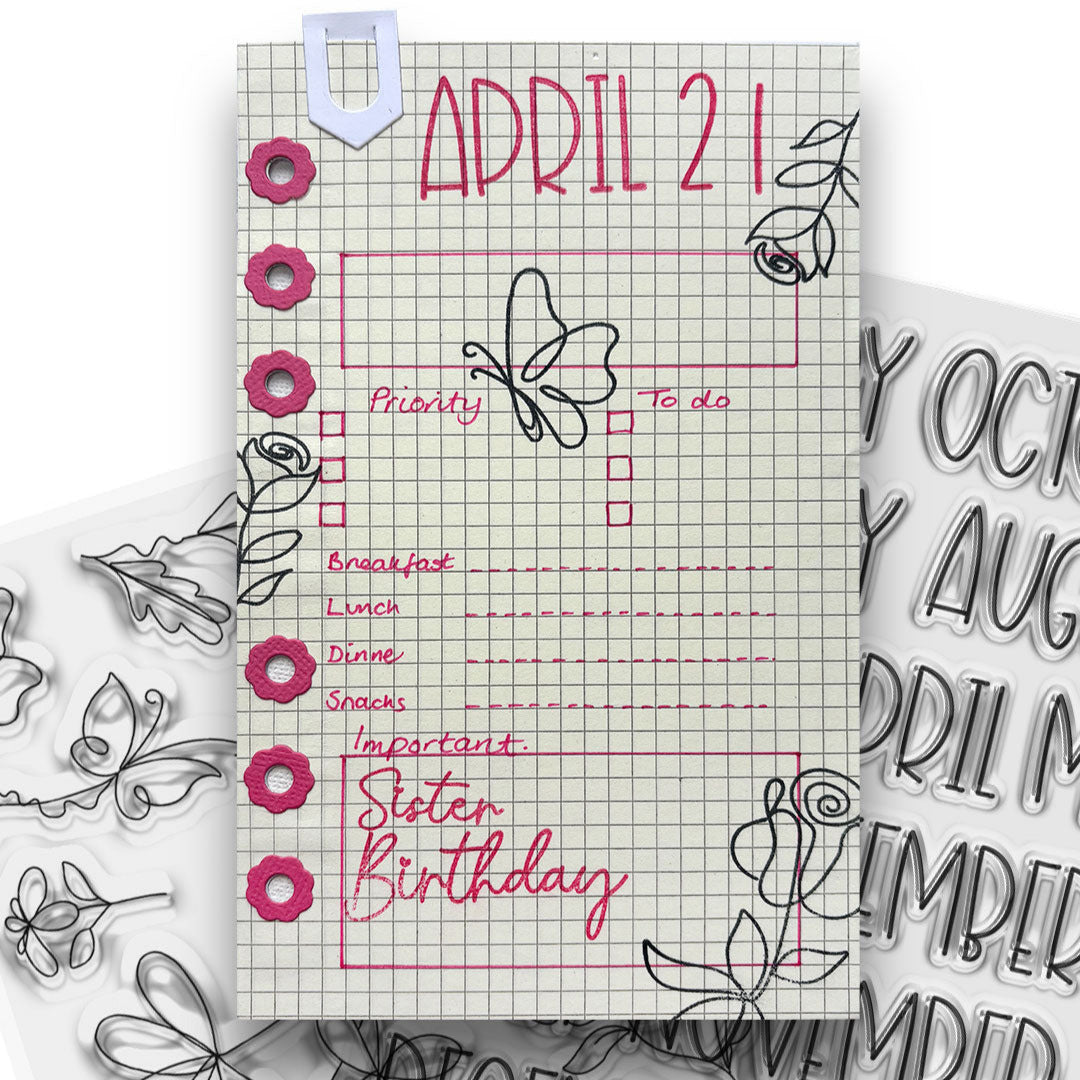 Polkadoodles Calendar Months and Numbers Clear Stamps pd8880 birthday