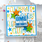 Polkadoodles Celebrate 6x8 Layering Stencils pd8836 omg birthday