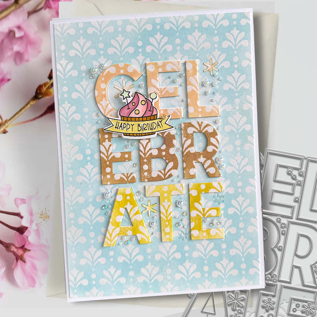Polkadoodles Celebrate Text or Shaker In or Out Sentiment Die pd8838 happy birthday