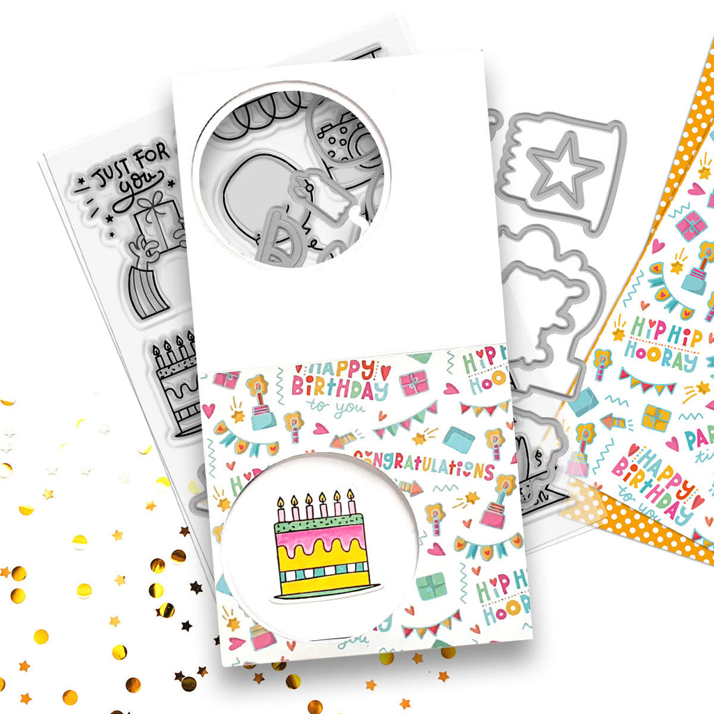 Polkadoodles Celebrations Paper Pack pd8844 sheets cake