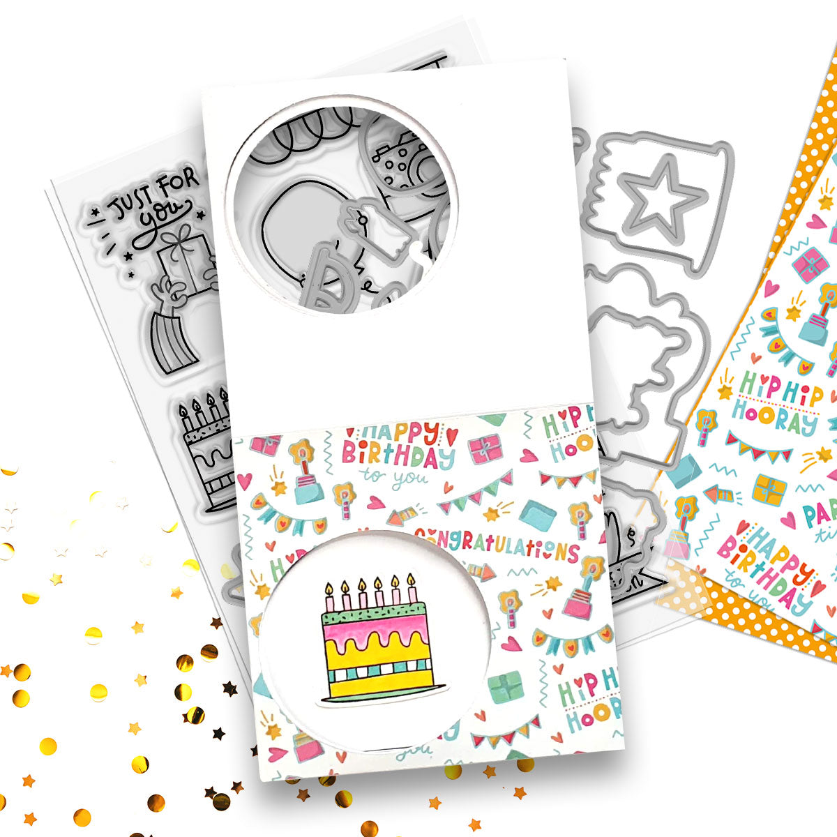Polkadoodles Celebrations Paper Pack pd8844 sheets cake