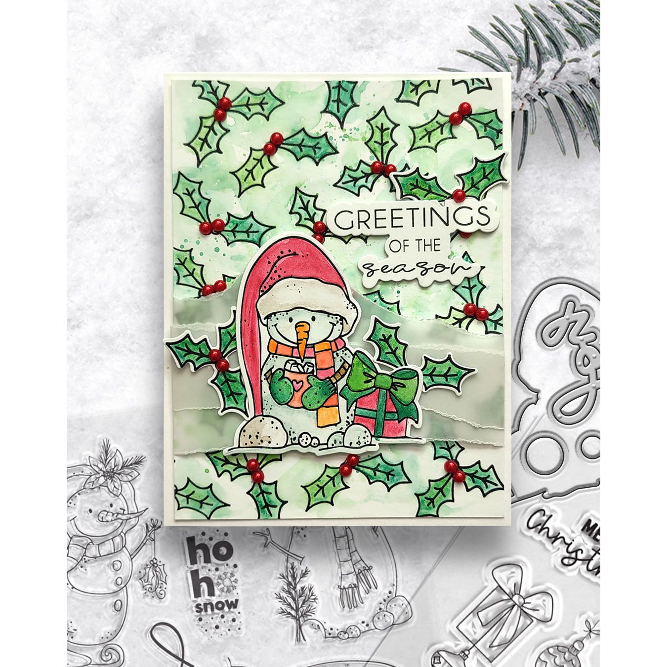 Polkadoodles Cozy Christmas Holiday Houses Clear Stamps pd9060 snowman