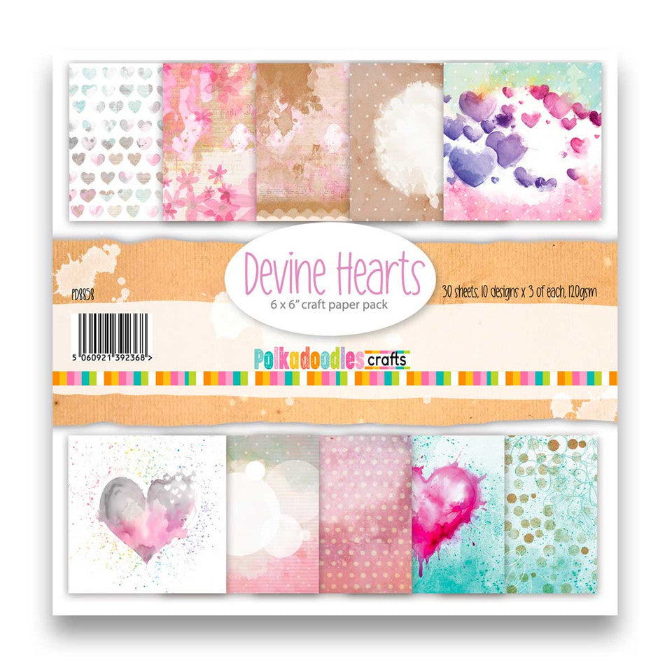 Polkadoodles Devine Hearts 6x6 Paper pd8858
