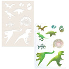 Polkadoodles Dinosaurs 6x8 Stencil pd9132 color