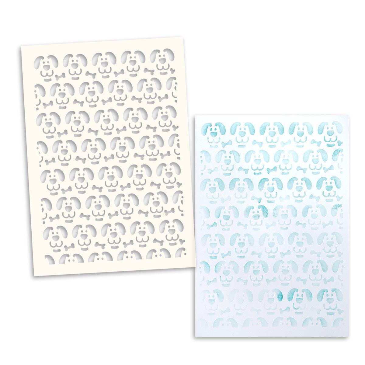 Polkadoodles Dog Face 6x8 Stencil pd9150