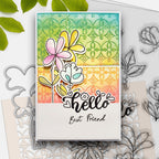 Polkadoodles Flower Trellis Circle Stencil pd8882 hello