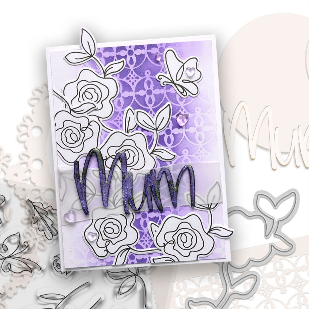 Polkadoodles Flower Trellis Circle Stencil pd8882 mom