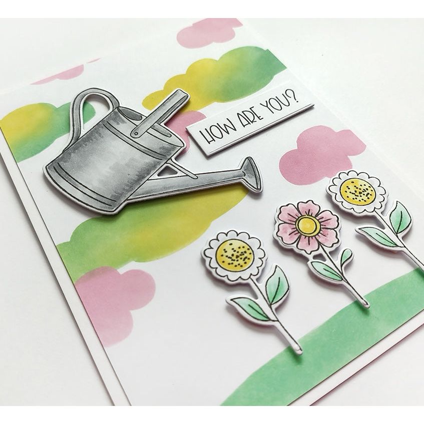 Polkadoodles Fluffy Clouds Duo Stencils pd9004 blooms
