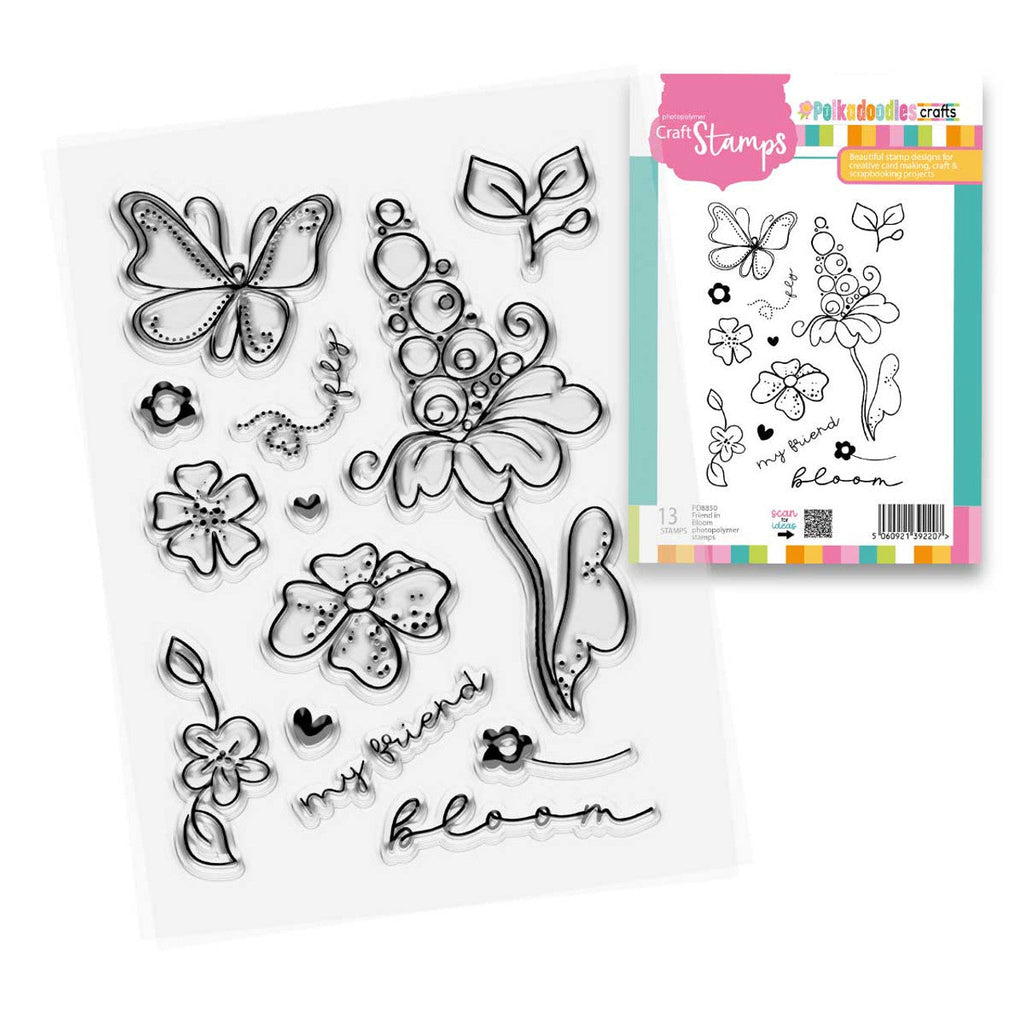 Polkadoodles Friend in Bloom Clear Stamps pd8850