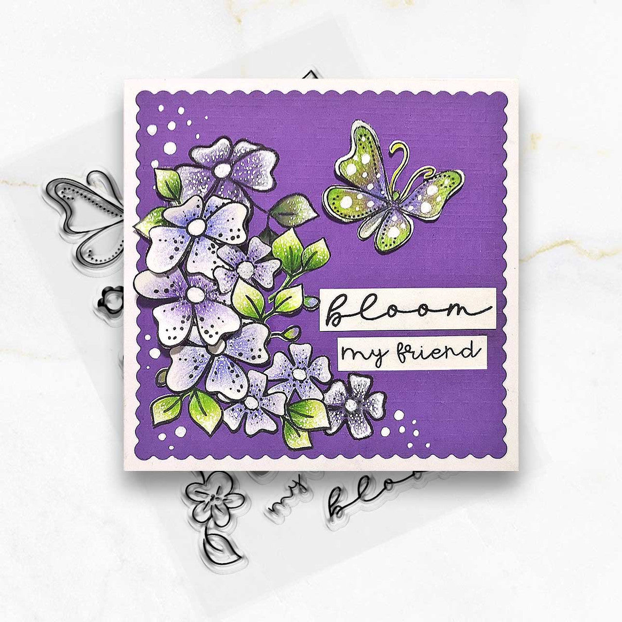 Polkadoodles Friend in Bloom Clear Stamps pd8850 bloom