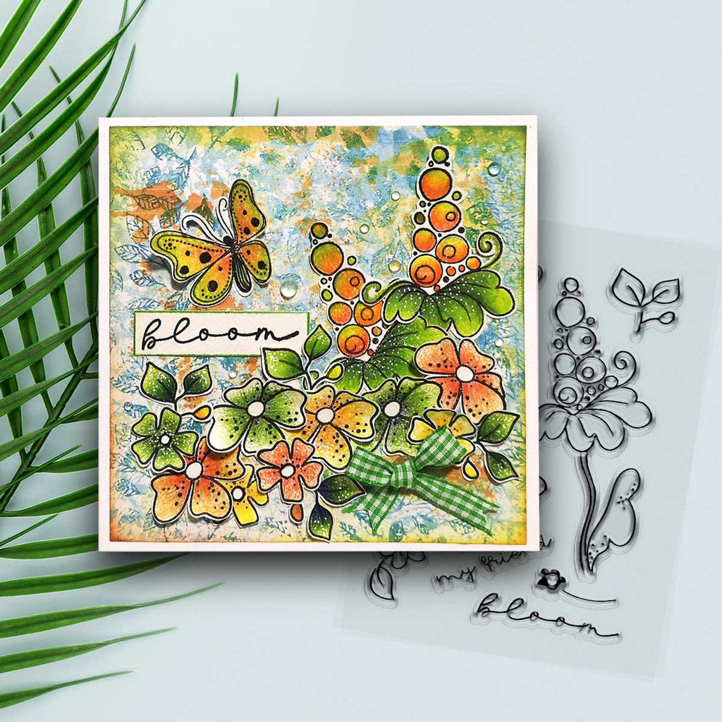 Polkadoodles Friend in Bloom Clear Stamps pd8850 bloom butterfly