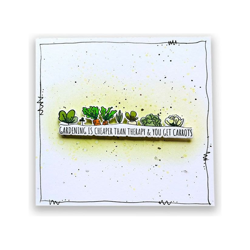 Polkadoodles Garden Therapy Stamp and Die Bundle veggies