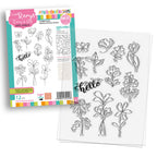 Polkadoodles Hello Sketchy Flower Clear Stamps pd8884