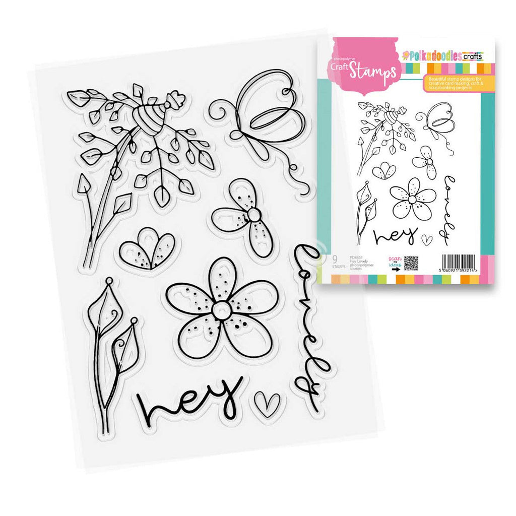 Polkadoodles Hey Lovely Clear Stamps pd8851