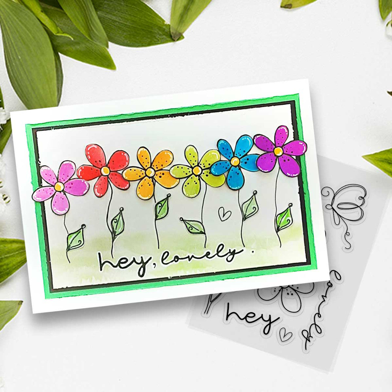 Polkadoodles Hey Lovely Clear Stamps pd8851 flowers