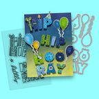 Polkadoodles Hip Hip Hooray Outline Clear Stamps pd8830 celebrate