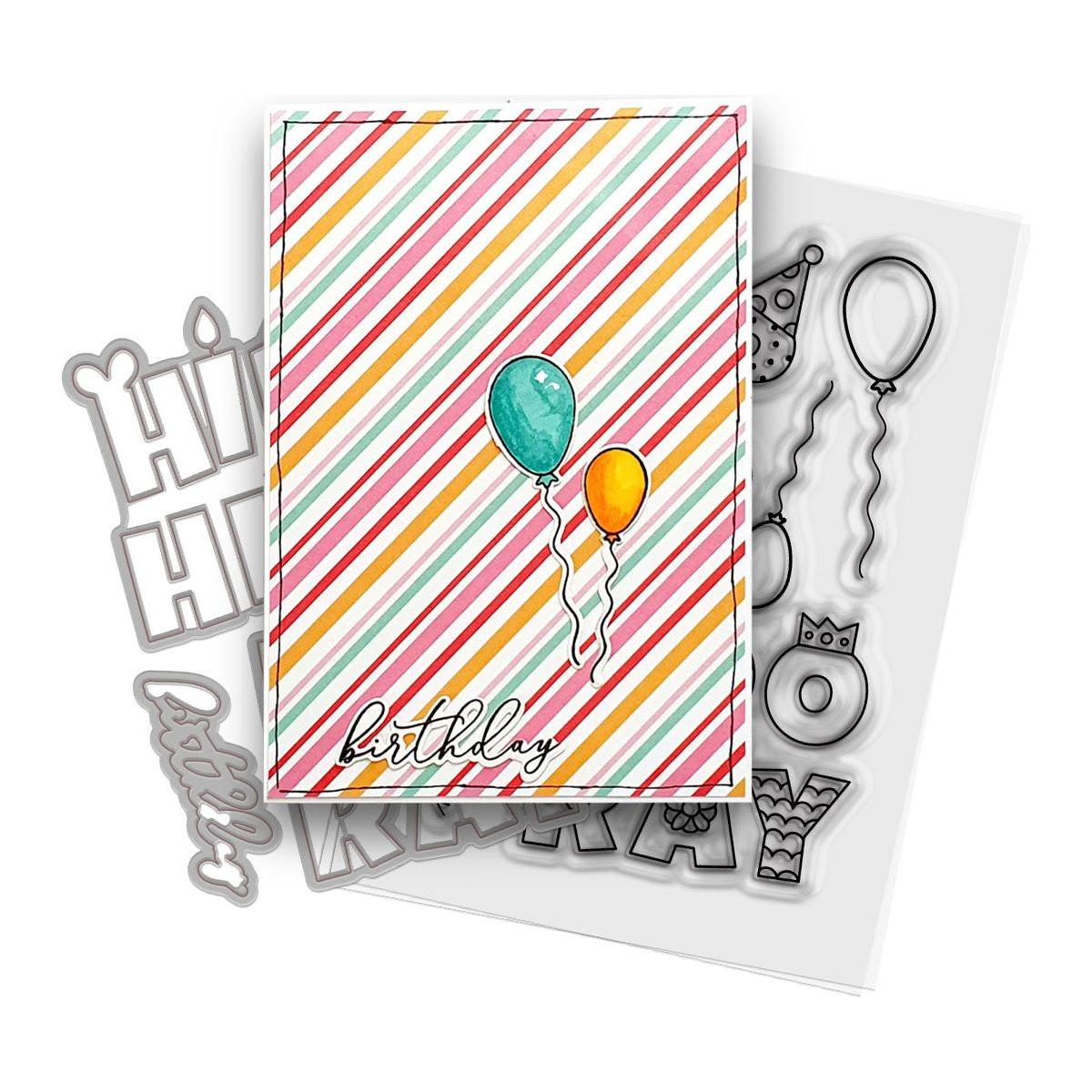 Polkadoodles Hip Hip Hooray Stamp and Die Bundle birthday