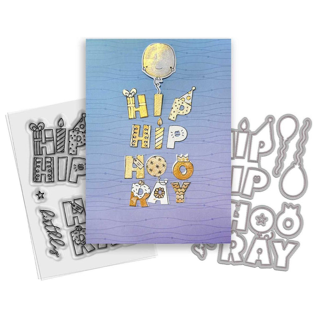 Polkadoodles Hip Hip Hooray Stamp and Die Bundle party
