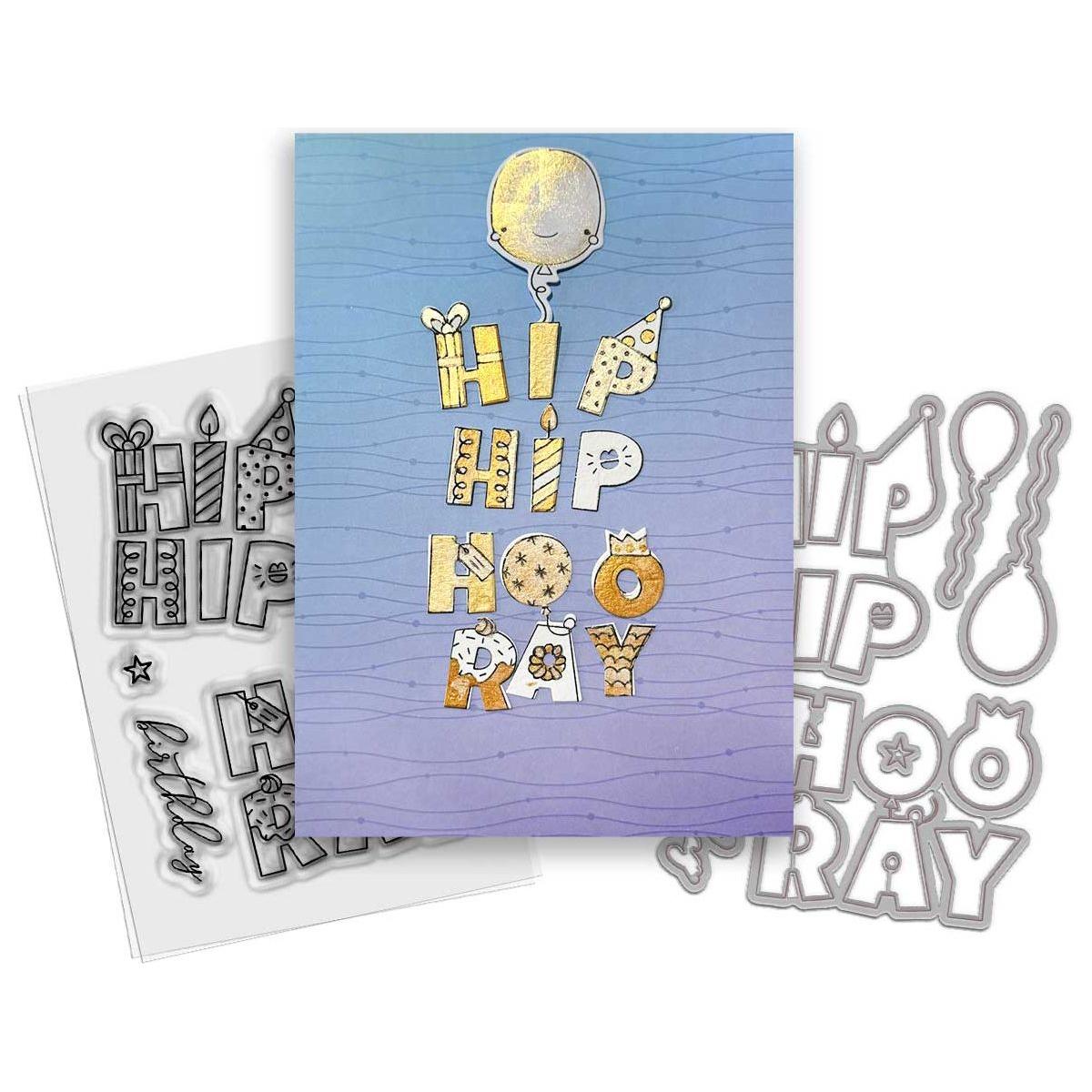Polkadoodles Hip Hip Hooray Stamp and Die Bundle party