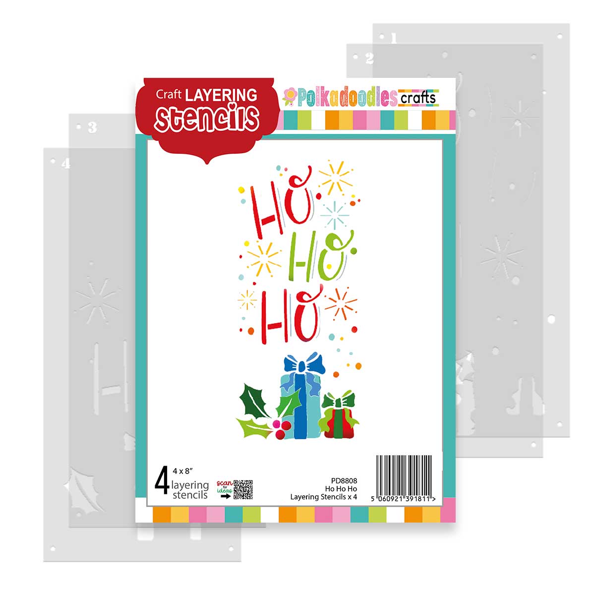Polkadoodles Ho Ho Ho Layering Stencils pd8808
