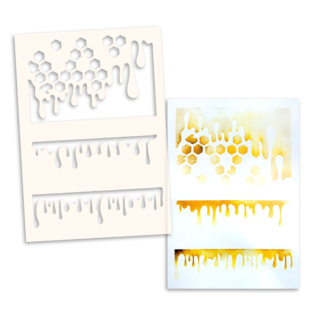 Polkadoodles Honeycomb Drips 6x8 Stencil and Masks pd9148