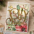 Polkadoodles Joy Text Dies pd9183 jolly christmas floral card