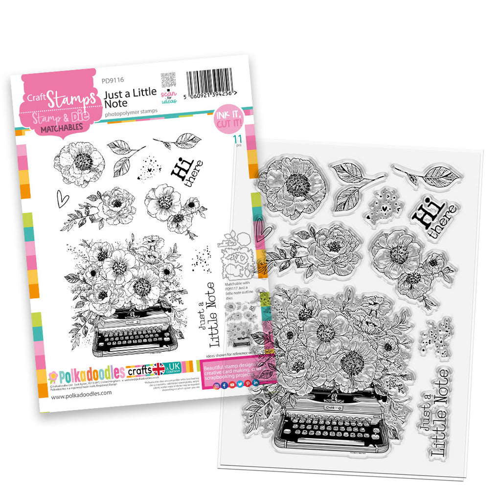 Polkadoodles Just A little Note Clear Stamps pd9116