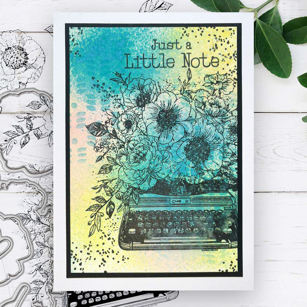 Polkadoodles Just A little Note Clear Stamps pd9116 blue