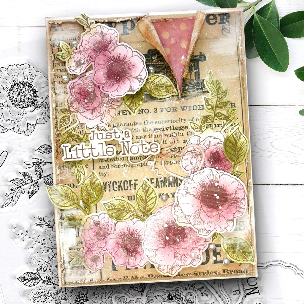 Polkadoodles Just A little Note Outline Dies pd9117 flowers