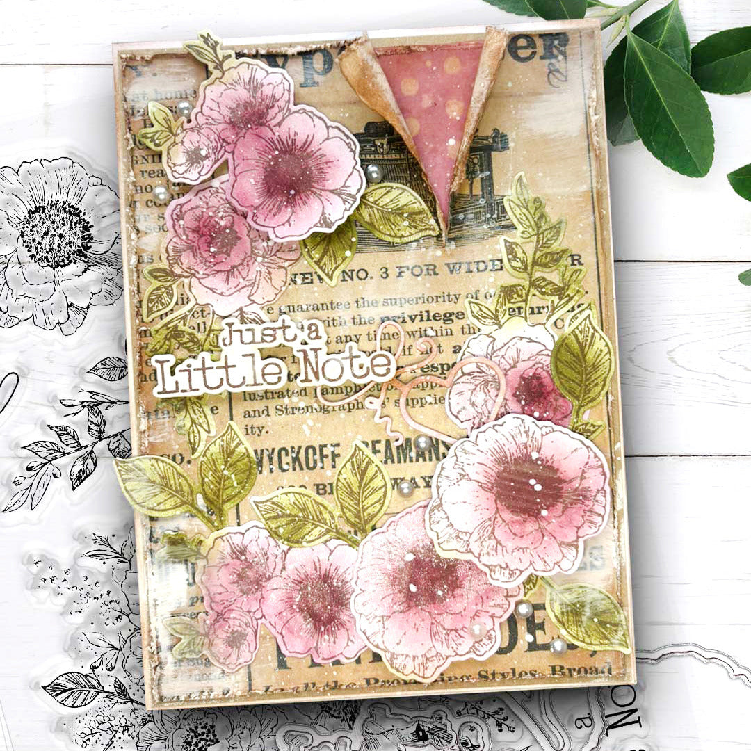 Polkadoodles Just A little Note Outline Dies pd9117 flowers