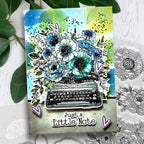 Polkadoodles Just A little Note Outline Dies pd9117 typewriter