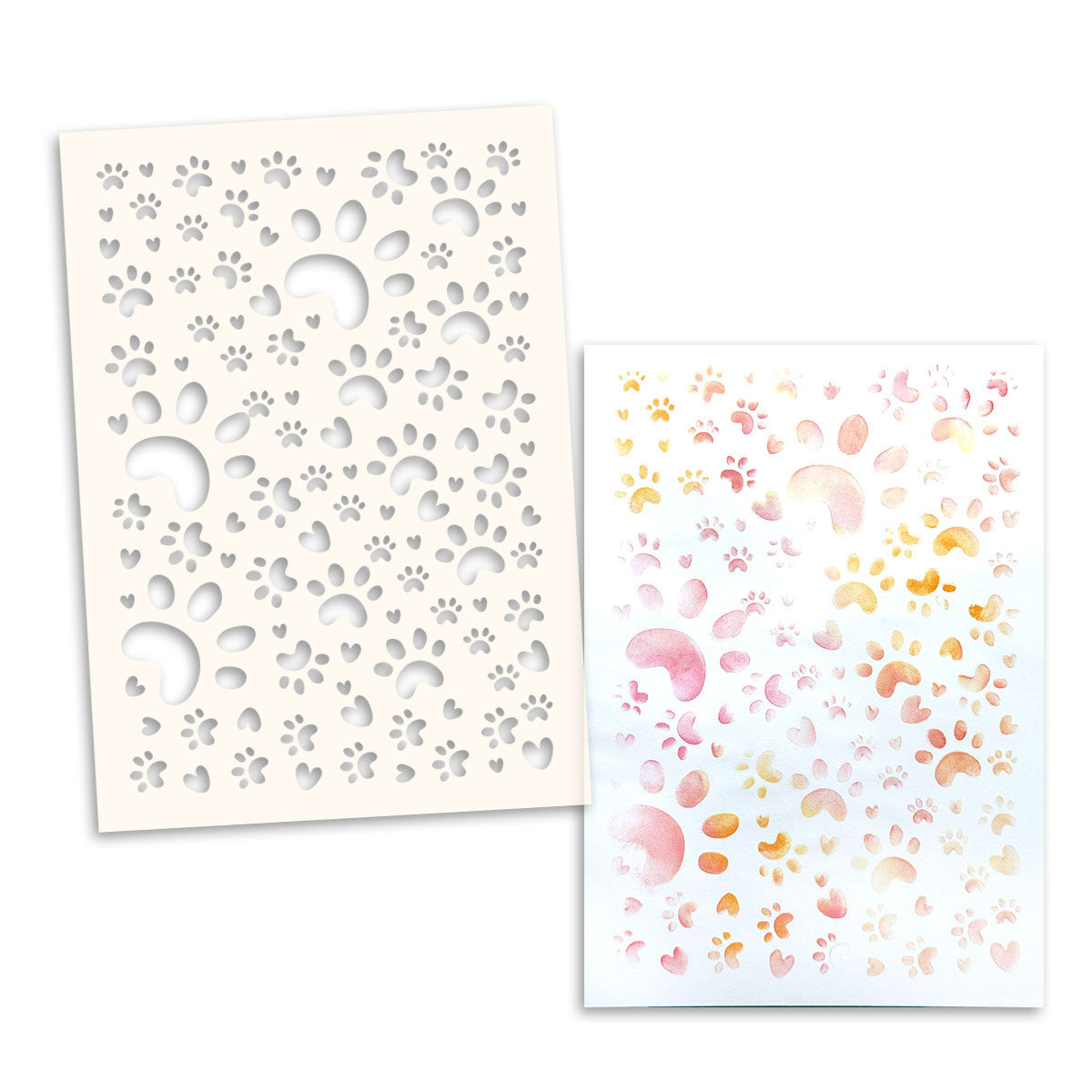 Polkadoodles Kitty Cat Paw Prints Stencil pd9153