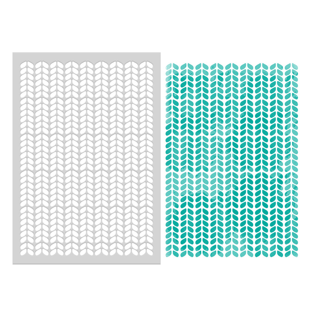 Polkadoodles Knit Texture Emboss-Ink Stencil pd9066