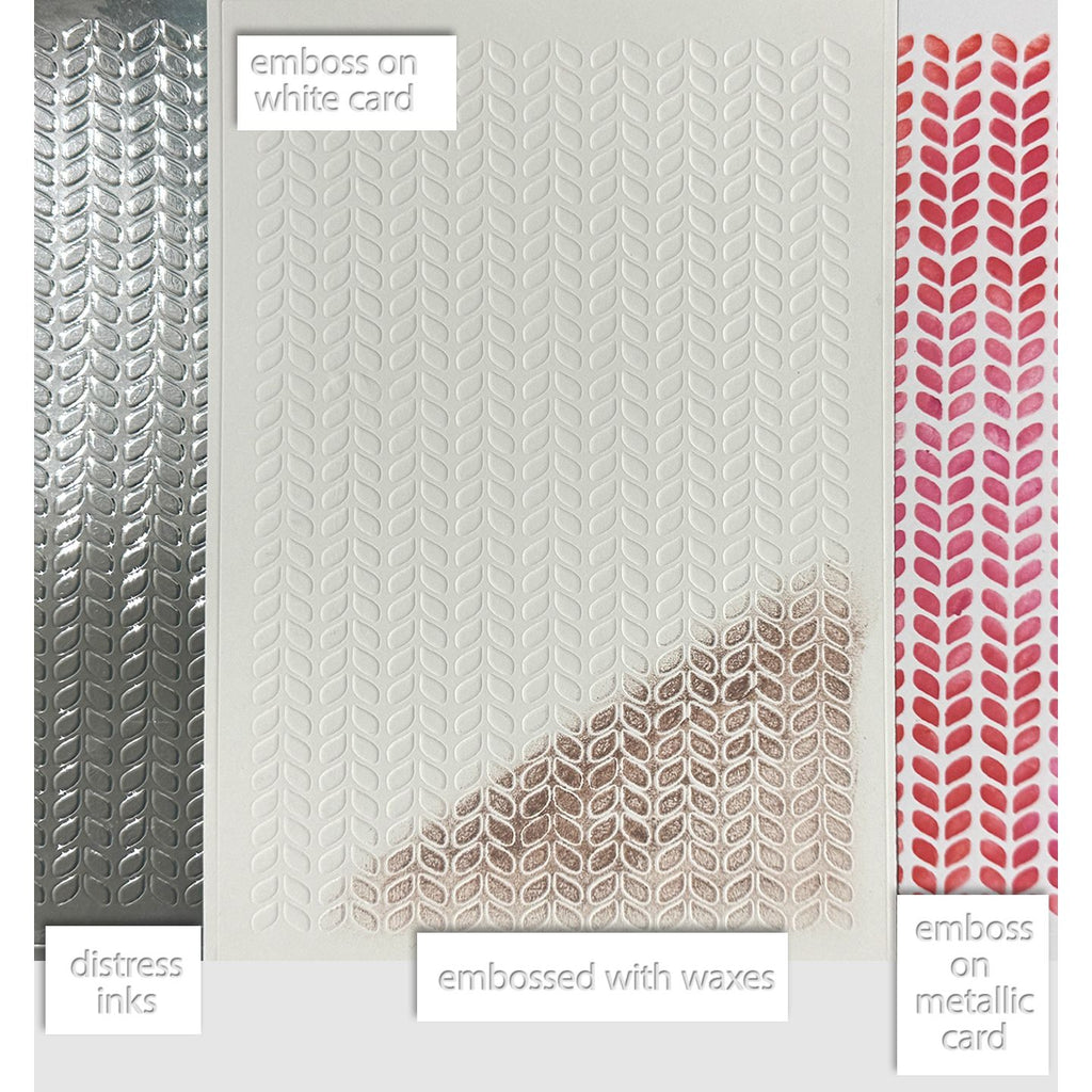Polkadoodles Knit Texture Emboss-Ink Stencil pd9066 inked